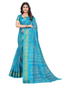 Vamika Linen Jari Border Rama Bollywood Style Saree