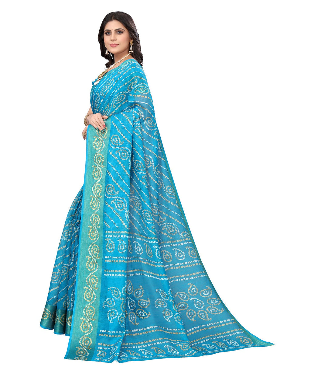 Vamika Linen Jari Border Rama Bollywood Style Saree