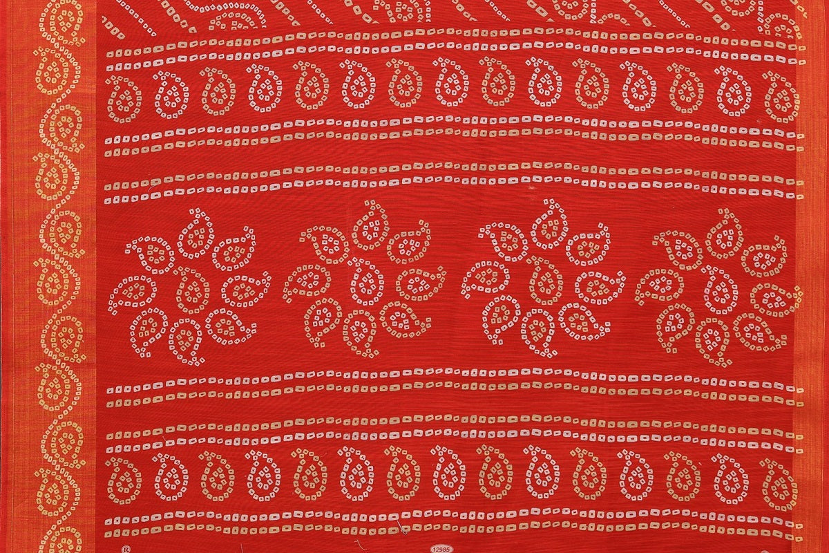 Vamika Linen Jari Border Red Bollywood Style Saree
