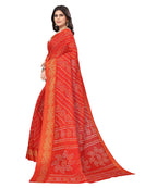 Vamika Linen Jari Border Red Bollywood Style Saree