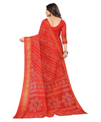 Vamika Linen Jari Border Red Bollywood Style Saree