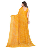 Vamika Linen Jari Border Yellow Bollywood Style Saree