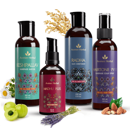 Avimee Herbal Anti Hair Fall Kit - Controls Hair Fall and Nourishes Hair Root, With Rosemary, Amla, Methi & Bhringraj