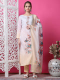 Jyoti Fashion Women's Multicolor Cotton Geometric Digital Print with Jari & Crystal Kurta with Trouser & Dupatta