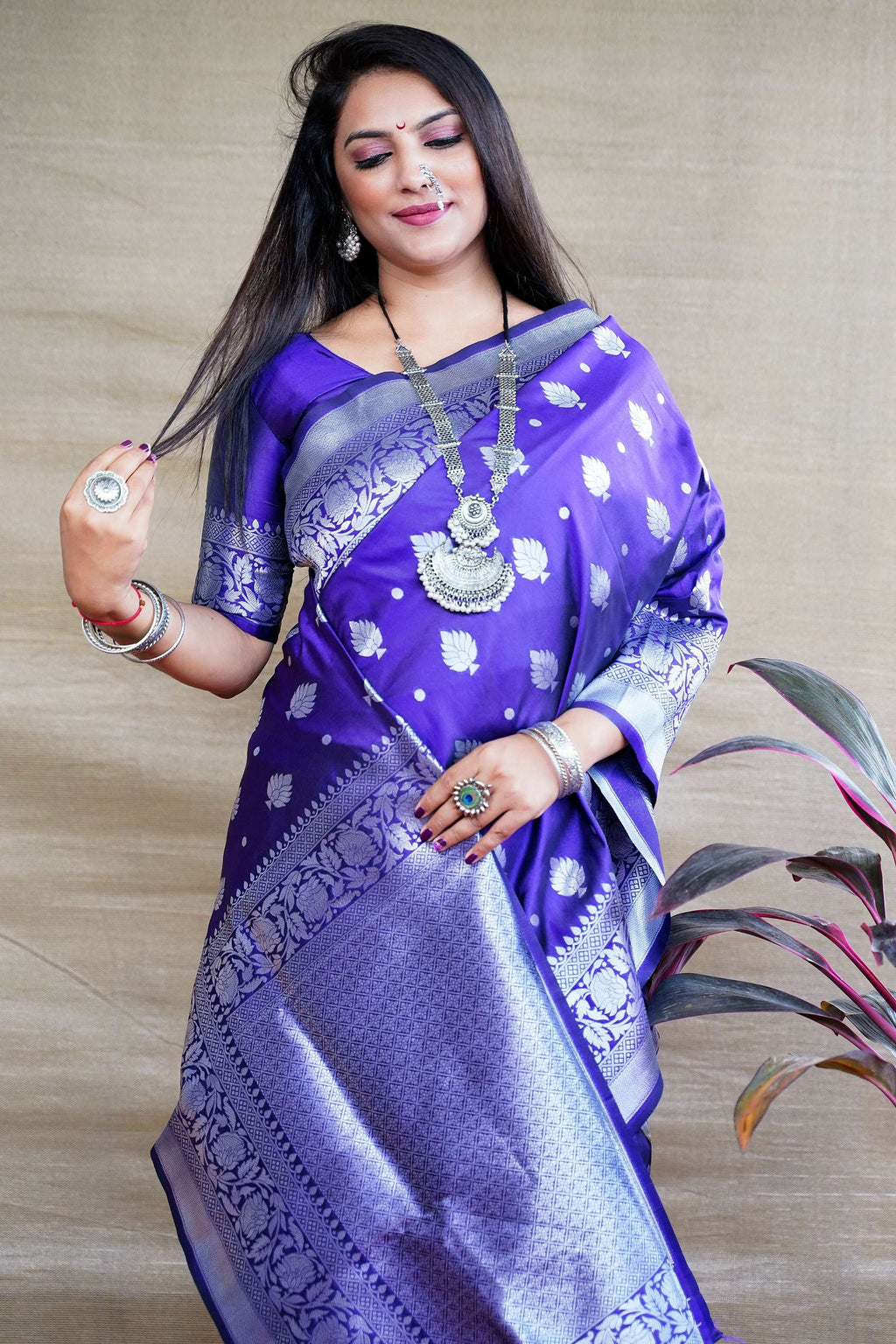 Jyoti Fashion Women's Royal Blue Soft Banarasi Silk Zari Woven Saree with Blouse - Distacart