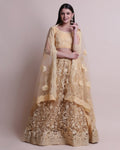 Jyoti Fashion Women's Cream Net Thread Embroidered Designer Lehenga Choli Set