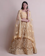 Jyoti Fashion Women's Cream Net Thread Embroidered Designer Lehenga Choli Set