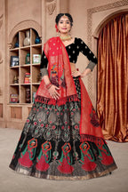 Jyoti Fashion Women's Black Jacquard Zari Woven Designer Lehenga Choli Set