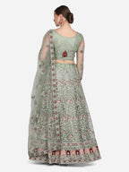 Jyoti Fashion Women's Light Green Net Thread Embroidered Designer Lehenga Choli Set