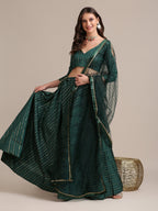 Jyoti Fashion Women's Bottle Green Georgette Sequins Lehenga Choli with Dupatta