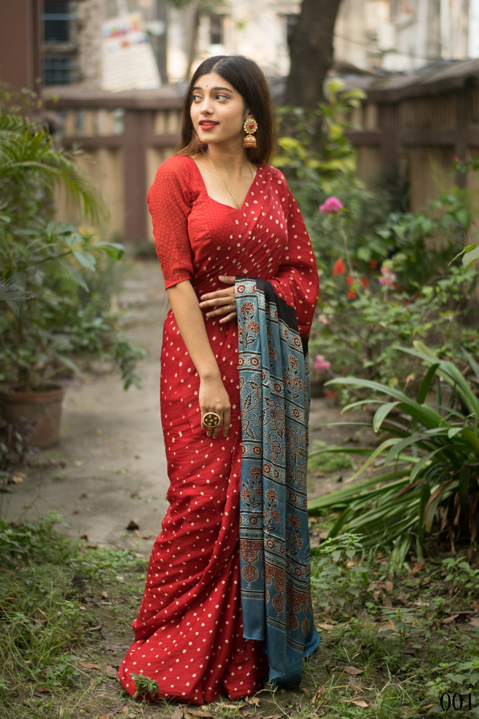 Jyoti Fashion Women's Red Imported Silk Satin Digital Printed Designer Saree with Blouse