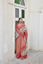 Jyoti Fashion Women's Pista Tussar Silk Zari Woven Traditional Saree with Blouse