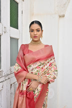 Jyoti Fashion Women's Yellow Tussar Silk Zari Woven Traditional Saree with Blouse