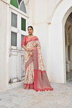 Jyoti Fashion Women's Yellow Tussar Silk Zari Woven Traditional Saree with Blouse