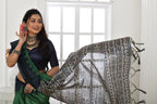 Jyoti Fashion Women's Green Soft Tussar Silk Printed Temple Border Traditional Saree with Blouse - Distacart