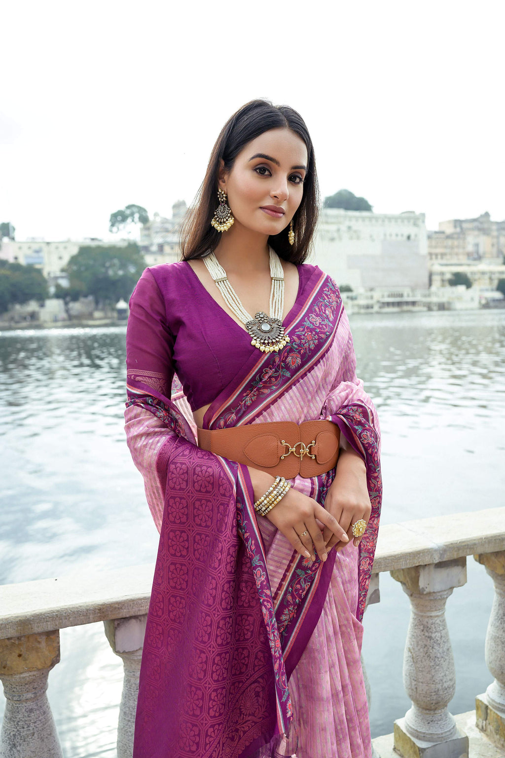 Jyoti Fashion Women's Pink Soft Silk Zari Woven Traditional Saree with Blouse