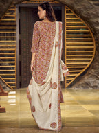 Jyoti Fashion Women's Beige Pure Cotton Digital Printed Salwar Suit Set