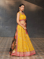 Jyoti Fashion Women's Yellow Georgette Zari & Heavy Sequin Embroidery Lehenga Choli & Dupatta