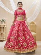 Jyoti Fashion Women's Pink Art Silk Sequins with Foil & Zari Embroidered Lehenga Choli & Dupatta