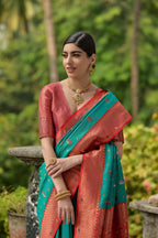 Jyoti Fashion Women's Rama Banarasi Silk Zari Woven Traditional Saree with Blouse - Distacart