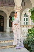 Jyoti Fashion Women's Wine Soft Muga Cotton Floral Weaving Traditional Saree with Blouse - Distacart