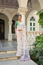 Jyoti Fashion Women's Wine Soft Muga Cotton Floral Weaving Traditional Saree with Blouse - Distacart