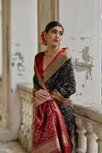 Jyoti Fashion Women's Black Soft Raw Silk Zari Woven Saree with Blouse - Distacart