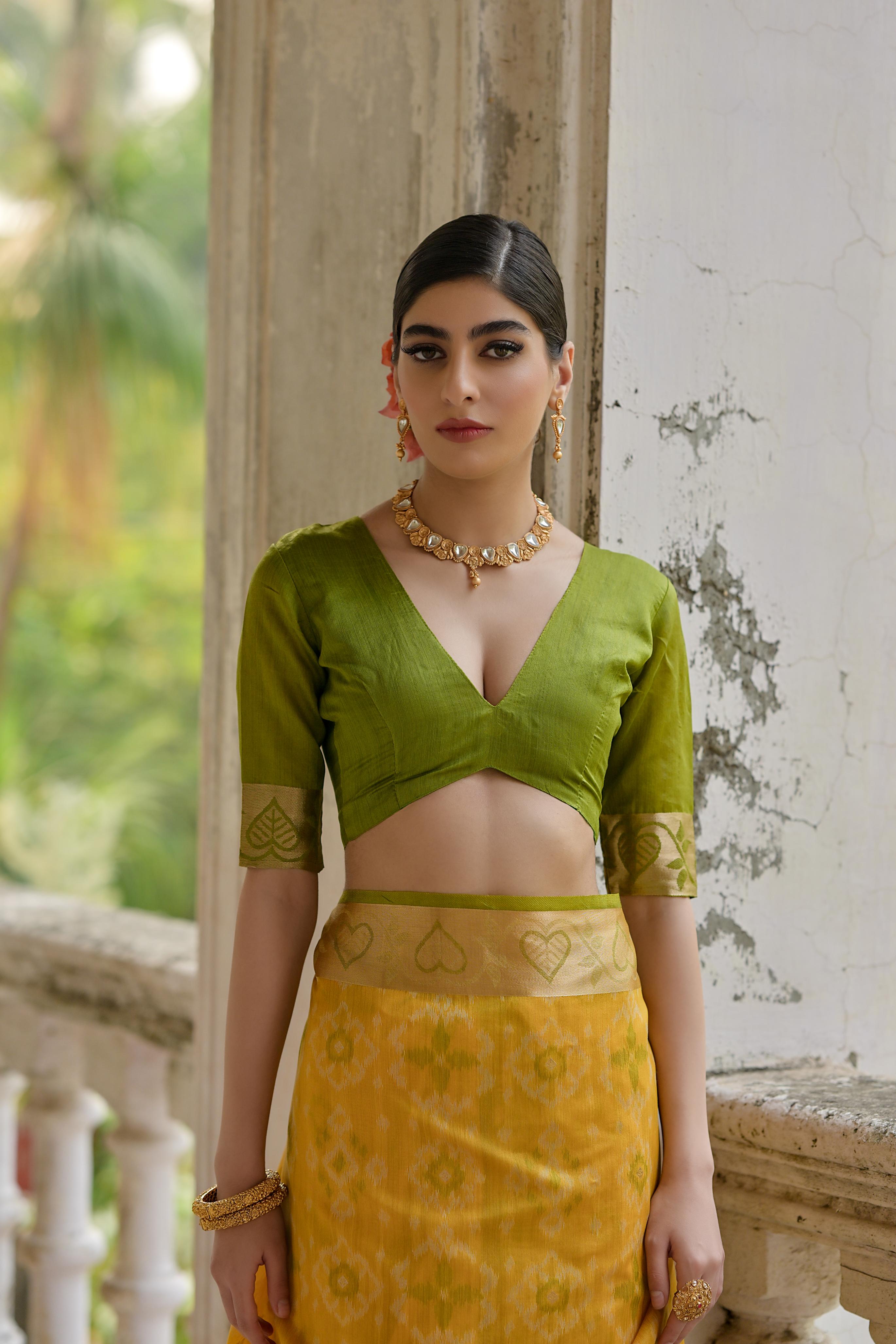 Jyoti Fashion Women's Yellow Soft Raw Silk Zari Woven Saree with Blouse - Distacart