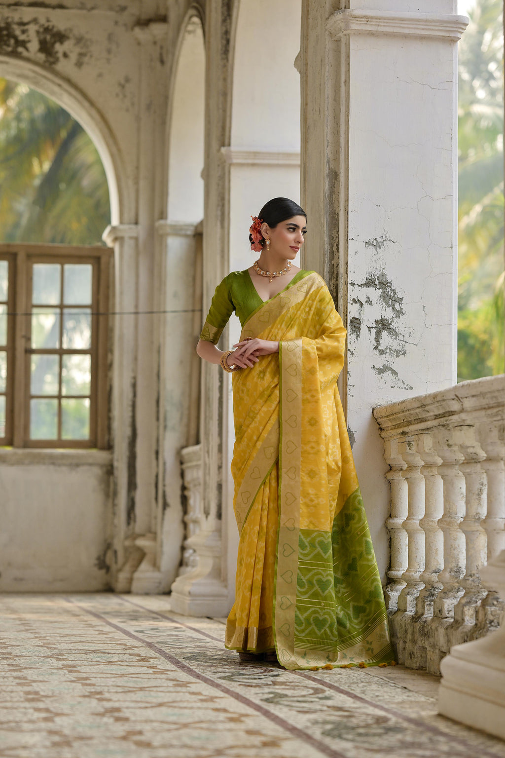 Jyoti Fashion Women's Yellow Soft Raw Silk Zari Woven Saree with Blouse - Distacart