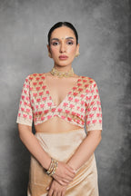 Jyoti Fashion Women's Cream Soft Tussar Silk Floral Printed Saree with Blouse - Distacart