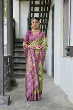 Jyoti Fashion Women's Green Soft Tussar Silk Temple Border Saree with Blouse - Distacart