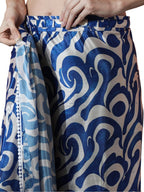 Jyoti Fashion Women's Blue Chinon Digital Printed Ready To Wear Saree with Blouse - Distacart