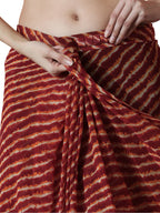 Jyoti Fashion Women's Maroon Marble Chiffon Printed Ready To Wear Saree with Blouse