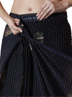 Jyoti Fashion Women's Black Marble Chiffon Printed Ready To Wear Saree with Blouse - Distacart