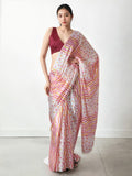 Jyoti Fashion Women's Multicolor Chinon Digital Printed Ready To Wear Saree with Blouse - Distacart