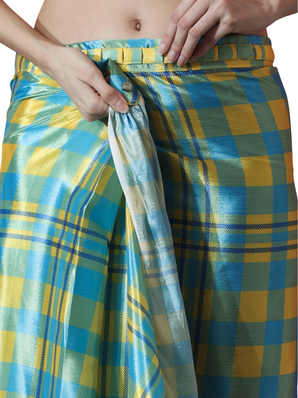 Jyoti Fashion Women's Sky Blue Chinon Digital Printed Ready To Wear Saree with Blouse - Distacart