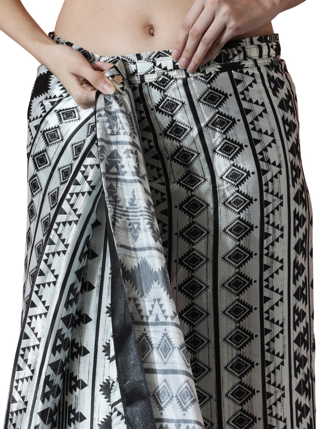 Jyoti Fashion Women's Black Chinon Digital Printed Ready To Wear Saree with Blouse - Distacart
