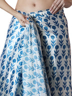 Jyoti Fashion Women's Sky Blue Chinon Digital Printed Ready To Wear Saree with Blouse - Distacart
