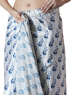 Jyoti Fashion Women's Blue Chinon Digital Printed Ready To Wear Saree with Blouse - Distacart