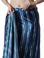 Jyoti Fashion Women's Navy Blue Chinon Digital Printed Ready To Wear Saree with Blouse - Distacart