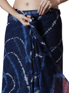 Jyoti Fashion Women's Dark Blue Marble Chiffon Printed Ready To Wear Saree with Blouse - Distacart