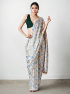 Jyoti Fashion Women's Multicolor Chinon Digital Printed Ready To Wear Saree with Blouse