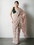 Jyoti Fashion Women's Multicolor Chinon Digital Printed Ready To Wear Saree with Blouse