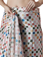 Jyoti Fashion Women's Multicolor Chinon Digital Printed Ready To Wear Saree with Blouse - Distacart