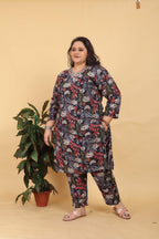 Jyoti Fashion Women's Black Rayon Digital Print with Handwork Kurta Set - Distacart