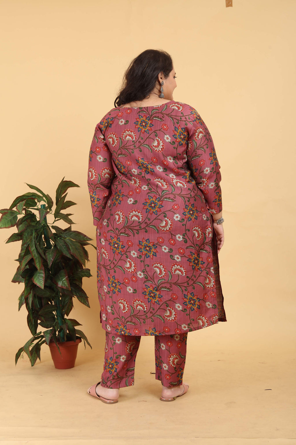 Jyoti Fashion Women's Brown Lichi Viscose Digital Print with Handwork Kurta Set - Distacart