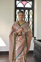 Jyoti Fashion Women's Mehendi Soft Tussar Silk Printed Designer Saree with Blouse - Distacart