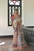 Jyoti Fashion Women's Red Soft Tussar Silk Printed Designer Saree with Blouse - Distacart