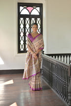 Jyoti Fashion Women's Wine Soft Tussar Silk Printed Designer Saree with Blouse - Distacart