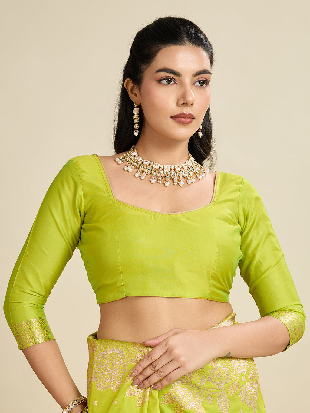 Jyoti Fashion Women's Green Soft Kanjivaram Silk Zari Woven Designer Saree with Blouse - Distacart